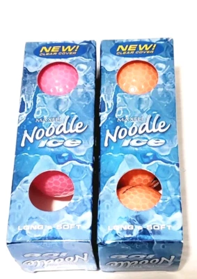 5 Maxfli Noodle Ice Long & Soft Golf Balls  NEW Pink And Orange - Image 1 of 4