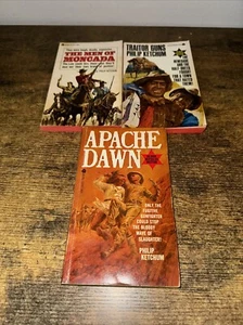 Philip Ketchum lot of 3 vintage Western paperback books, Apache Dawn, + - Picture 1 of 2