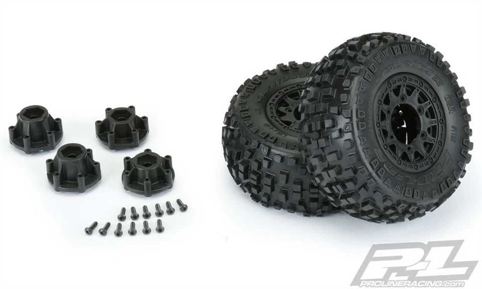 Pro-Line Badlands SC 2.2 / 3.0 Tires Raid Wheels 12mm Removable Hex (Black) (M2) - Image 1 of 1