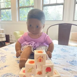 American Girl Bitty Baby African American Doll Molded Hair W/Blocks - Picture 1 of 11
