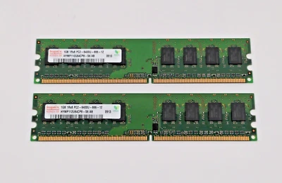 HYNIX 2GB (1GB x2) PC2-6400U / DDR2-666MHz DIMM DESKTOP RAM MEMORY KIT - Image 1 of 4
