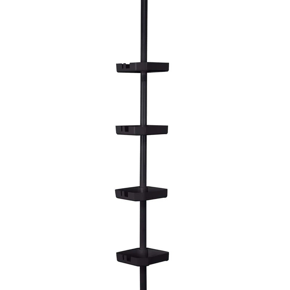 4 Tier Tension Corner Shower Organizer Caddy in Matte Black - Image 1 of 1