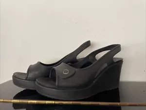 Crocs Women Wedges High Heel Size 7, Black - Picture 1 of 13