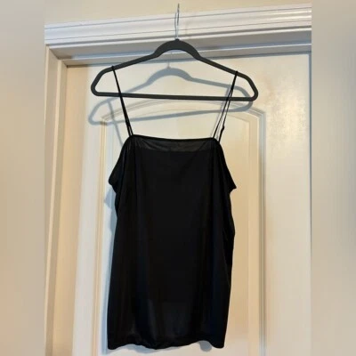 Akris Punto Black Spaghetti Strap square Tank Top - Image 1 of 4
