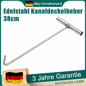 38cm Edelstahl Kanalhaken Schachthaken Kanaldeckelheber Haken Für Kanaldeckel DE - Bild 1 von 6