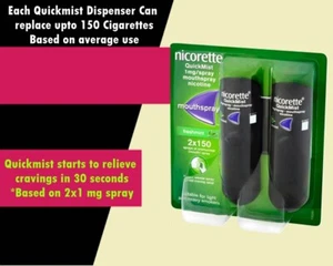 Nicorette Quickmist Menta Fresca 1mg 2x150 Spray Pack 1 2 3 6 12 ( Exp - 2027) - Picture 1 of 6