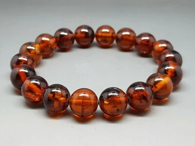 Pulsera ámbar báltico natural genuino 16,5 gr coñac oscuro Foto 1 de 4
