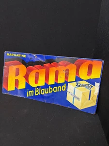Rama Margarine im Blauband - altes Blechschild um 1930 - Rahma kein Emailschild - Bild 1 von 3