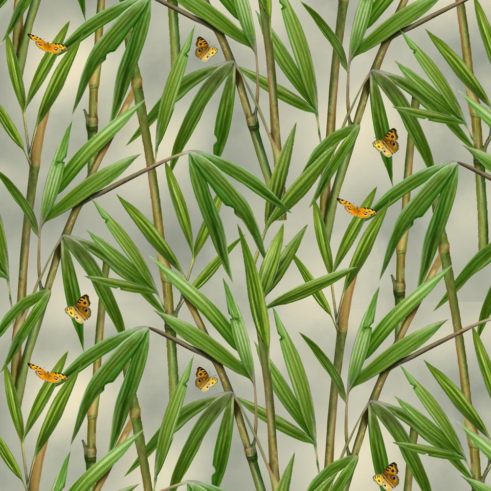 Tela de algodón verde bambú y mariposa por yarda 1330E BTY Panda Bears Foto 1 de 2