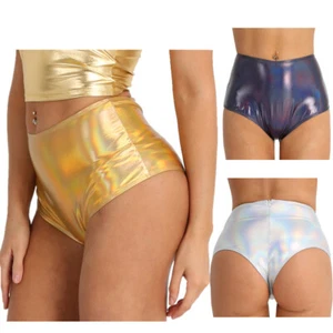 Women's Shiny Leather Knickers High Waist Thongs Briefs Booty Shorts Underwear - Picture 1 of 73