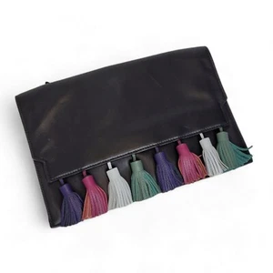 Rebecca Minkoff Clutch Umhängetasche Leder Quaste schwarz - Bild 1 von 7