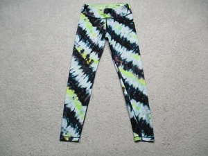 Athleta Leggings Girls XL 14 White Black Chit Chat Tight Polyester Lycra Stretch - Picture 1 of 8