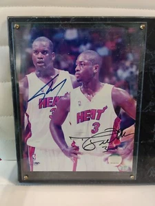 SIGNED Dwayne Wade/ Shaquille O'Neal Miami Heat Autographed PLAQUE CERTIFIED COA - Picture 1 of 12