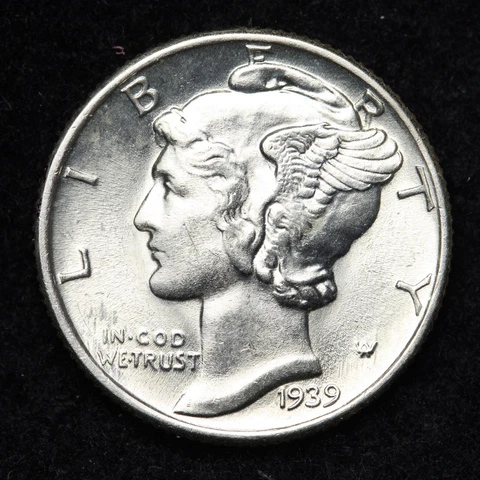 1939 Mercury Silver Dime GEM BU *UNCIRCULATED* MS E245 DXB Cover