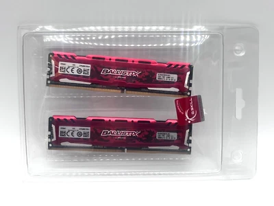 8GB Micron Ballistix Sport 4GBx2 DDR4-2666MHz PC4-21300 SD RAM BLS4G4D26BFSE.8FE - Image 1 of 3