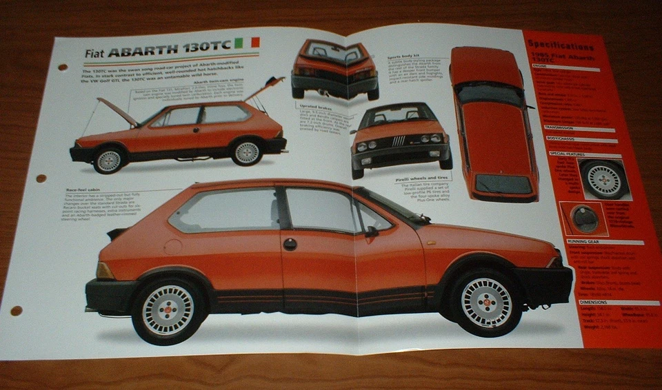 Fiat Abarth 130TC 1985 original Imp folleto especificaciones información 85 82-87 130 tc★★ Foto 1 de 1