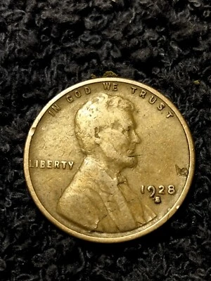 1928 P Lincoln Wheat Cent Lamination Error Detached Lamination - Image 1 of 4