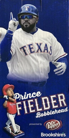 PRINCE FIELDER  SGA 2015 RED Bobblehead- Dr Pepper New in Box!  TEXAS RANGERS Cover