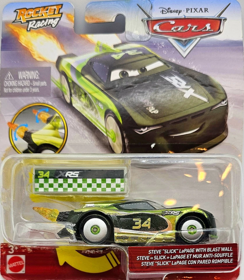 MATTEL Steve Slick LaPage Disney Pixar Cars Rocket Racing Modellauto 34 NEU & OVP