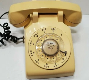 Rotary Dial Beige Desk Telephone Bell System Western Electric 40079 - Picture 1 of 8