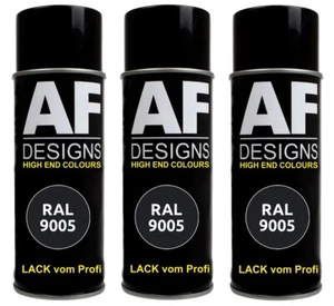 3x RAL Lackspray Buntlack Sprühdose Spraydose schwarz RAL9005 TIEFSCHWARZ glänze - Bild 1 von 2