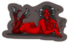 Sexy Smoking Devil Demon Succube Brow Art Pinup Fille Grand Autocollant Vinyle