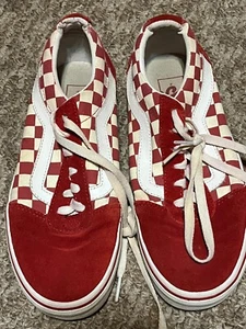 VANS Off the Wall Red Checkered Board Laceup Low Top Women's Size 7.5 - Picture 1 of 4