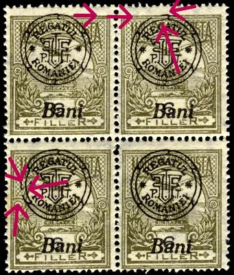 Romania Hungary 1919 ORADEA TURUL 6  IInd Ed. PLATE FLAW: open large sluice+CVI - Image 1 of 4