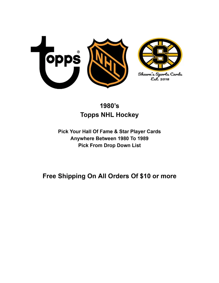 1980's Topps NHL Hockey Pick Your Hall Of Fame & Star Player Cards - Image 1 of 1