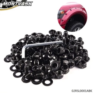 Fit For Universal Model Fender Flares Powder Coated Hardware Screw/Bolt Kit Set - Picture 1 of 12