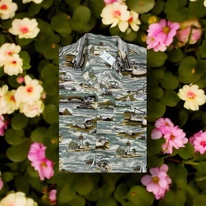 Camicia da uomo Madewell taglia media boxy vestibilità vela hawaiana maniche corte abbottonata - Foto 1 di 18
