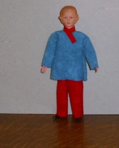 Puppenstubenpuppe, Miniatur 1:12, Caco (Canzler), Cacolinos, Frau blauer Pulli - Bild 1 von 1