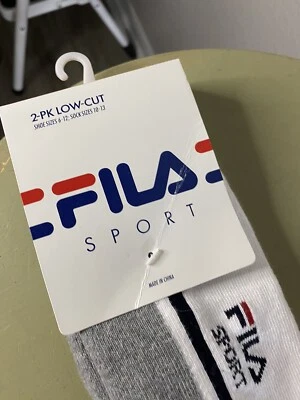 Fila Men’s Sport Socks White Blue  10-13 US Vintage - Image 1 of 4