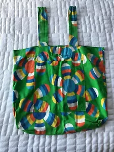 Mod Retro Flower Geometric Purse Tote Bag Colorful Green Orange Yellow Blue - Picture 1 of 7