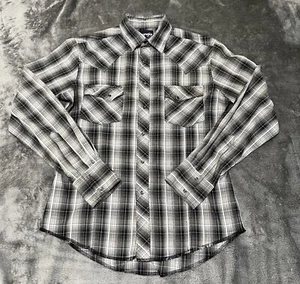 Wrangler Pearl Snap Western Shirt Plaid Long Sleeve Men’s Size Small - Picture 1 of 12