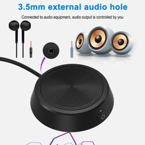 Desktop USB Conference Speakerphone Microphone 360° Omnidirectional Pickup MIC - Picture 1 of 12