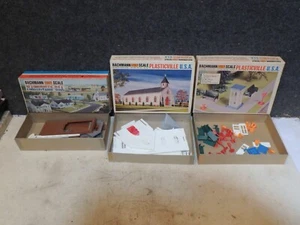 3 COMPLETE VINTAGE BACHMANN O-S SCALE PLASTICVILLE KITS 1918, 1818 & 1817:150 - Picture 1 of 5