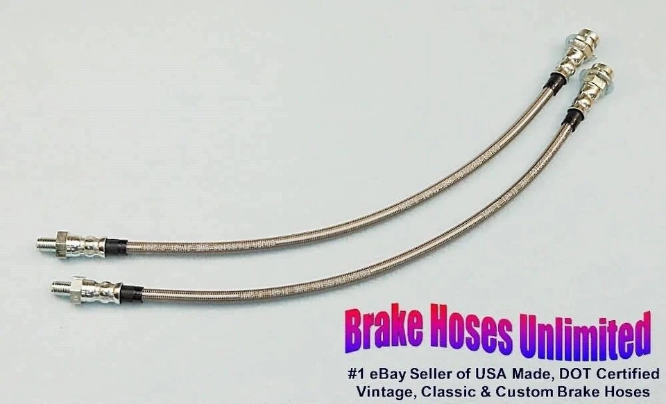 FRONT STAINLESS BRAKE HOSES Ford Truck 1/2 Ton, F1, 1948 1949 1950 1951 - Image 1 of 1