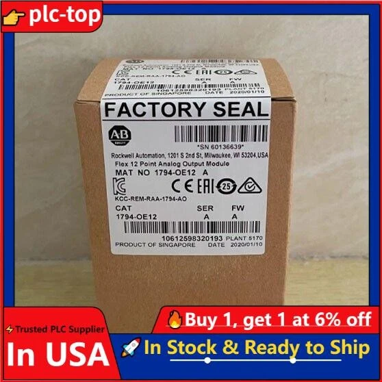New AB 1794-OE12 SER A Flex 12 Point Analog Output Module AB 1794OE12 - Image 1 of 1