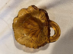 Vintage 1960 Indiana Glass Burnt Honey Amber Pear Bowl Candy Nut Dish, MINT Dish - Picture 1 of 7