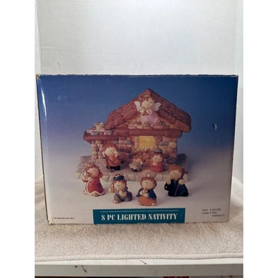 JUEGO DE BELÉN ILUMINADO BISQUE PORCELANA BUMPKINS VINTAGE 8 PIEZAS Prueba y Funcionamiento Foto 1 de 4