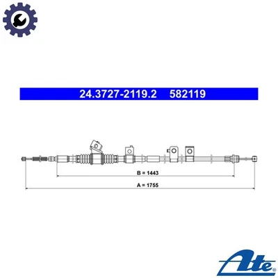 CABLE TIRAR FRENO ESTACIONAMIENTO 24.3727-2119.2 PARA MITSUBISHI PAJERO/IV/Van/CLÁSICO Foto 1 de 4