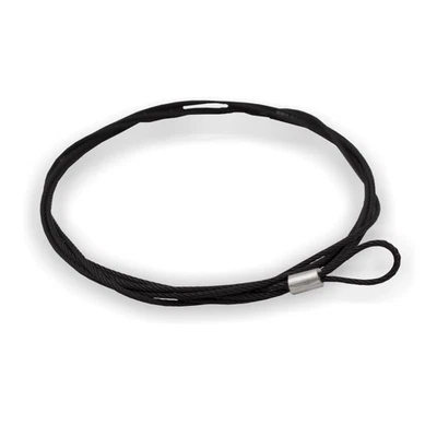 LICHT-ZUBEHOER Drahtseil schwarz 7x7, Ø 1,5mm mit Schlaufe, Stahl schwarz verzinkt, 1,5m - 5m