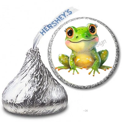 108 PEGATINAS LINDAS DE FAVORES DE RANA HERHEY KISS ENVOLTORIOS DE DULCES ETIQUETAS DE BESO HERHEY Foto 1 de 2