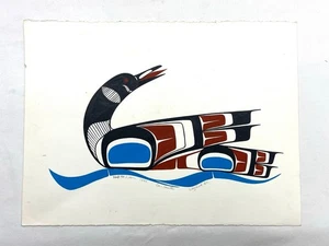 1994 Ben Houstie HAB 94 Loon Northwest Coast Native Art Print Waglisla BC 15x11 - Picture 1 of 22