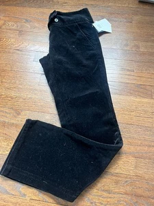 Pantalones Calvin Klein Talla 8 Negro Pierna Recta Tiro Bajo Terciopelo 100% Algodón - Imagen 1 de 7