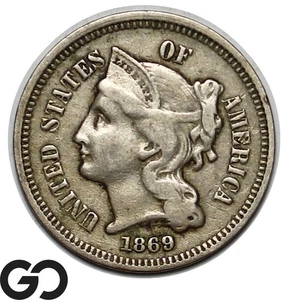 1869 TRES CENTAVOS NÍQUEL - Imagen 1 de 3