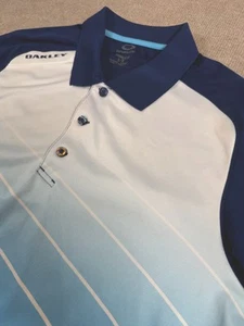 Oakley Hydrolix Regular Fit Performance Blue Polo Shirt Men's Large - Picture 1 of 11