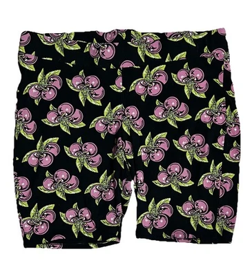 Torrid Betsey Johnson Black with Cherries Biker Shorts Size 3 - Image 1 of 4