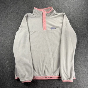 Patagonia Damen XL Fleecepullover Snap T grau rosa Besatz recyceltes Polyester - Bild 1 von 9